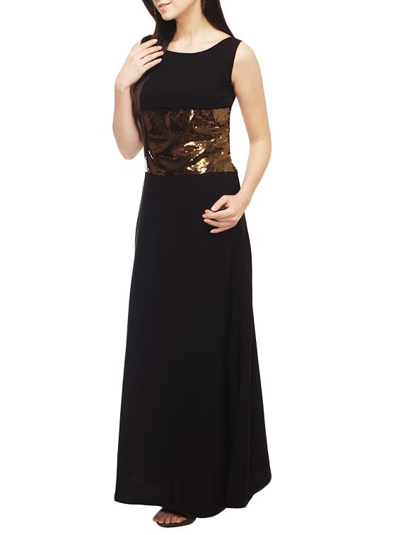black sequined crepe gown dress - 13069973 - Zoom Image - 2