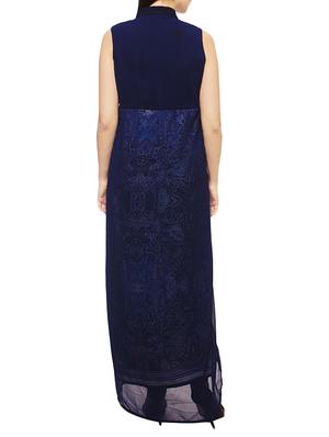 blue printed crepe dress - 13069976 - Standard Image - 3