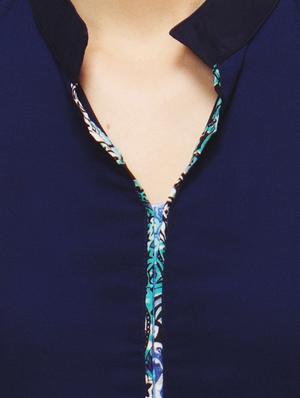 blue printed crepe dress - 13069976 - Standard Image - 4