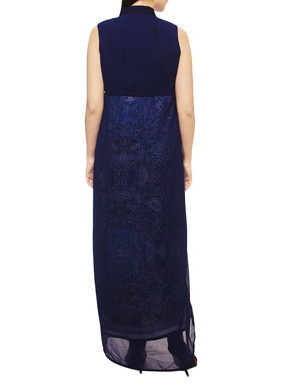 blue printed crepe dress - 13069976 - Zoom Image - 3