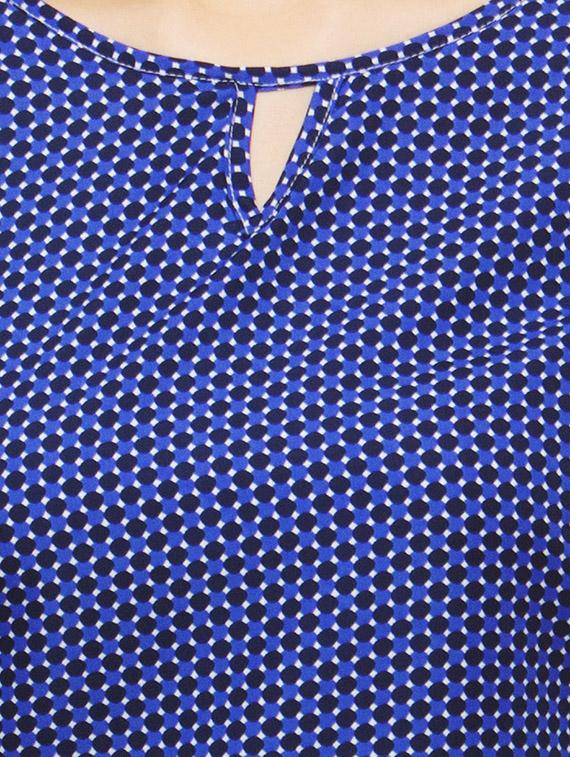 blue printed polycrepe regular top - 13069985 - Zoom Image - 4