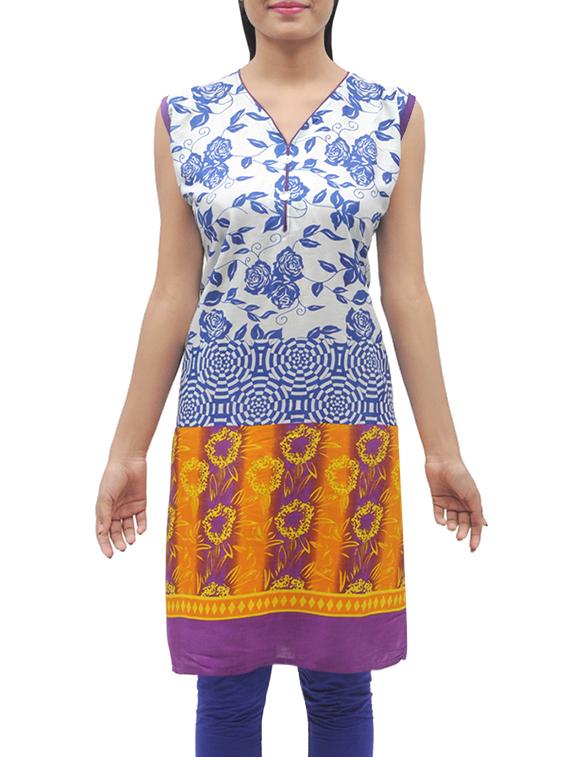 floral printed straight kurti - 13070924 - Zoom Image - 1