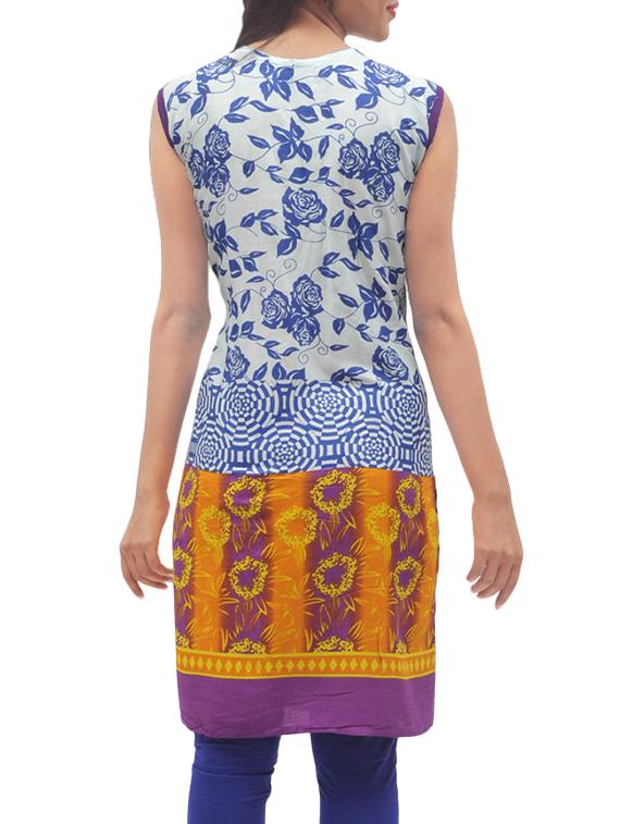 floral printed straight kurti - 13070924 - Zoom Image - 2