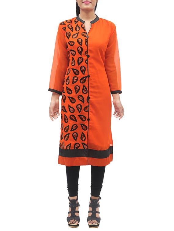printed straight kurta - 13070936 - Zoom Image - 1