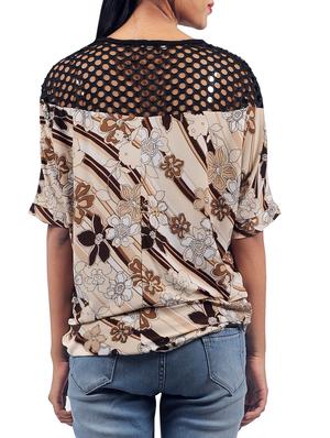 beige printed top - 13070956 - Standard Image - 2