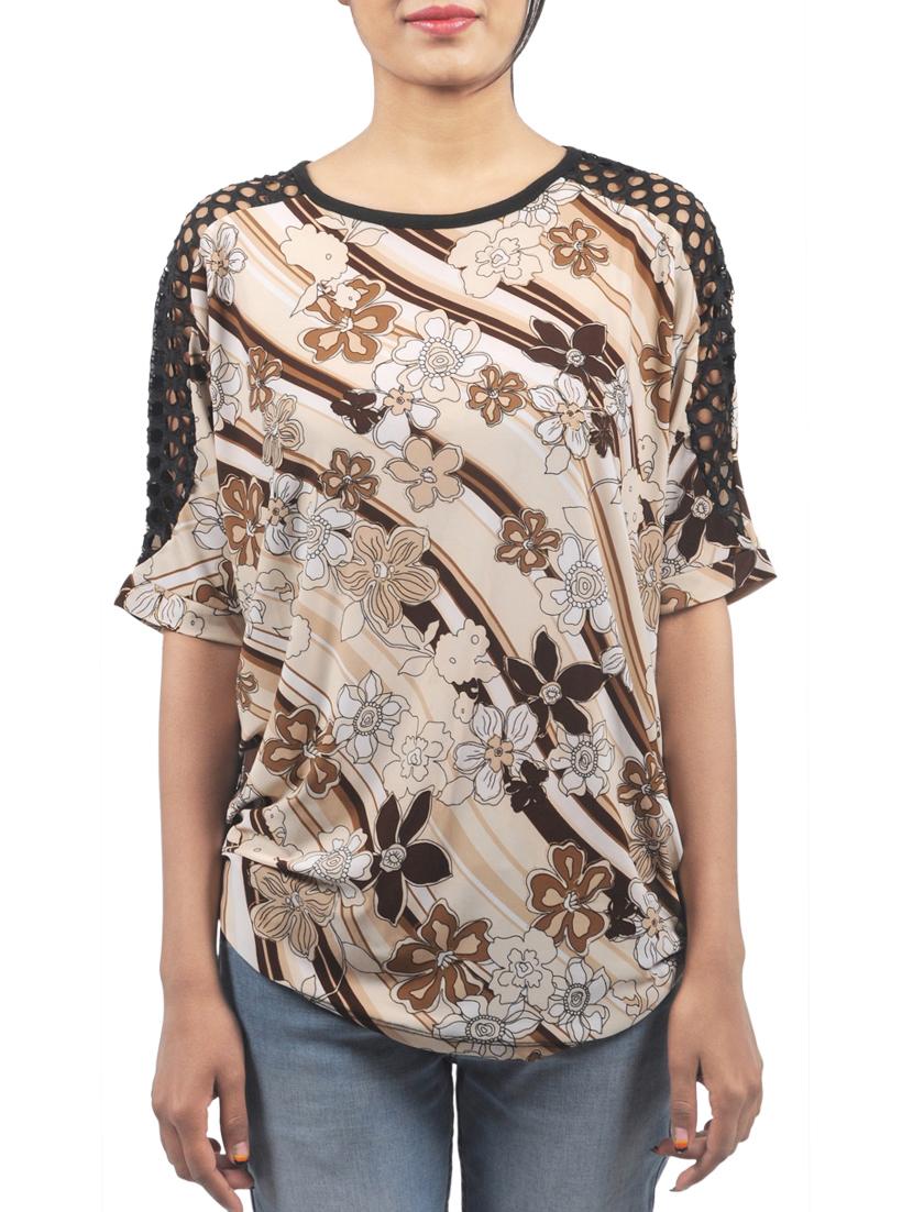 beige printed top - 13070956 - Zoom Image - 1