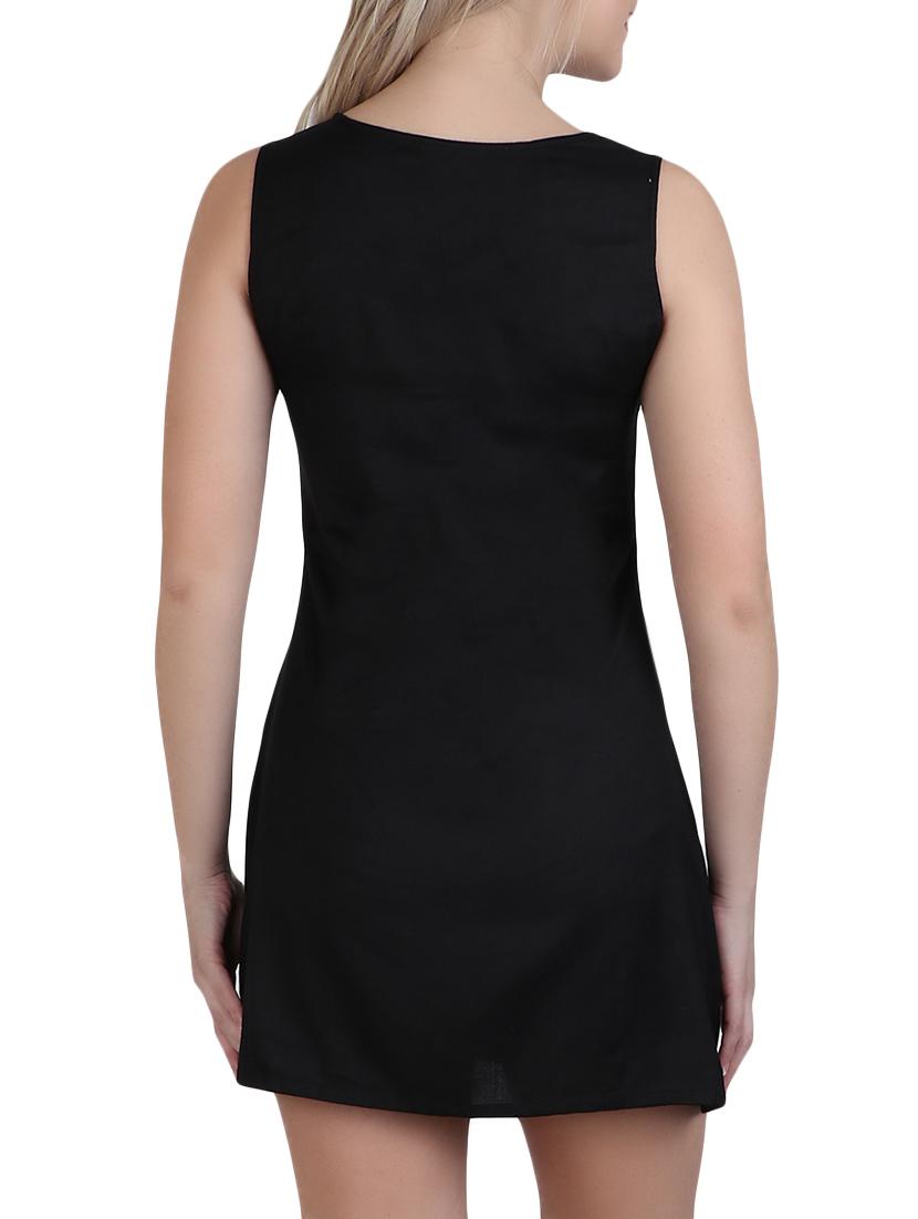black rayon sheath dress - 13073514 - Zoom Image - 3