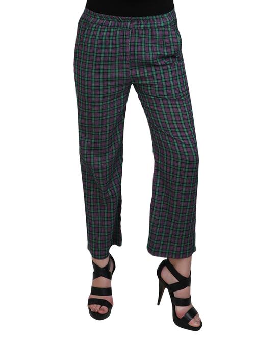 multicolored cotton flat front trouser - 13073557 - Standard Image - 1