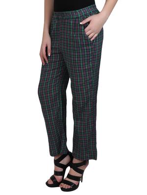 multicolored cotton flat front trouser - 13073557 - Standard Image - 2