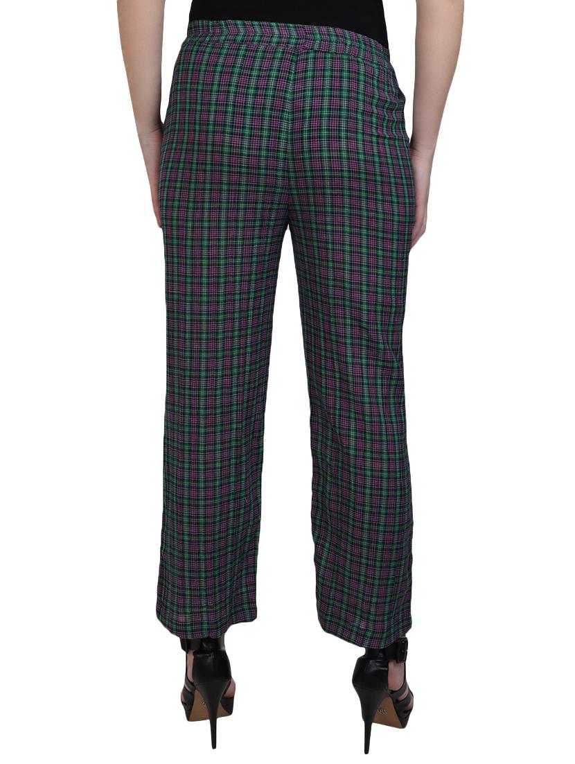 multicolored cotton flat front trouser - 13073557 - Zoom Image - 3