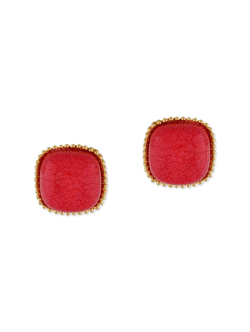 red metal studs earrings - 13075843 - Zoom Image - 1