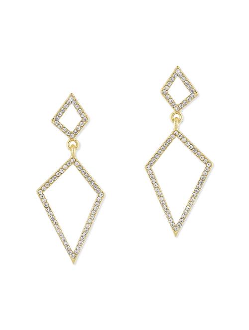 gold metal drop earrings - 13075847 - Standard Image - 1