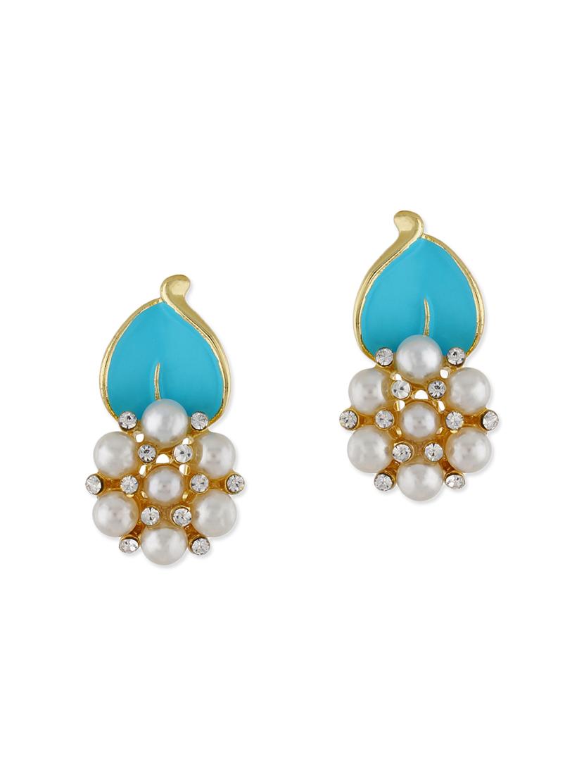 blue metal studs earrings - 13075853 - Zoom Image - 1