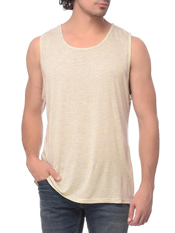 solid beige cotton t-shirt - 13076032 - Zoom Image - 1
