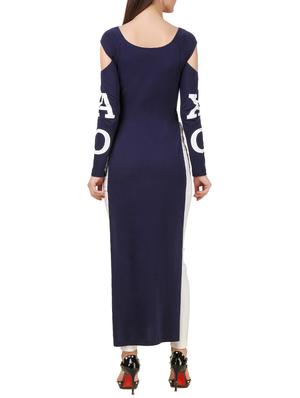 navy blue printed jersey maxi tunic - 13078368 - Standard Image - 3