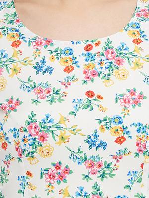 white floral printed poly crepe dress - 13078902 - Standard Image - 4