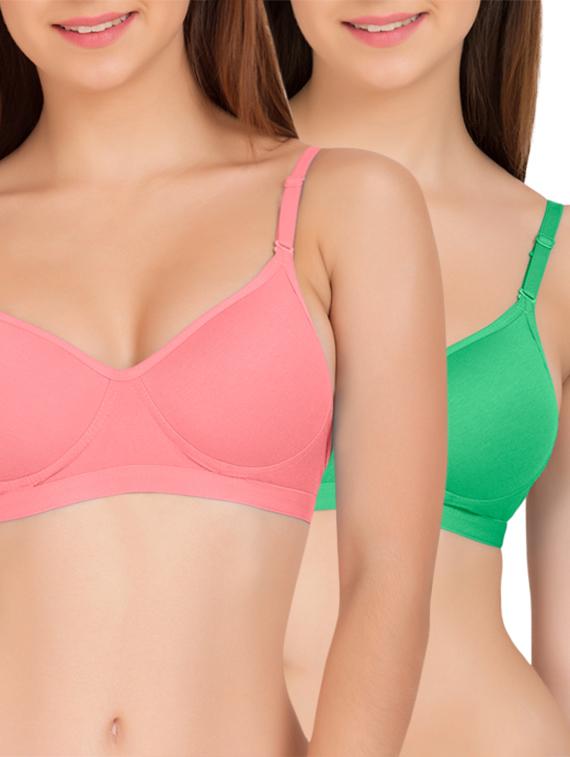 multicolored cotton t-shirt bra combo - 13082503 - Zoom Image - 1