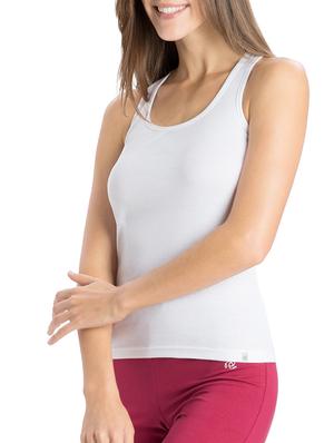 white cotton racer back tee - 13083407 - Standard Image - 2
