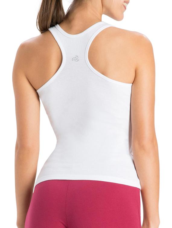 white cotton racer back tee - 13083407 - Zoom Image - 3