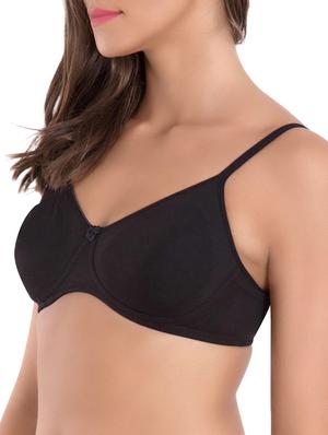 black cotton regular bra - 13084606 - Standard Image - 2