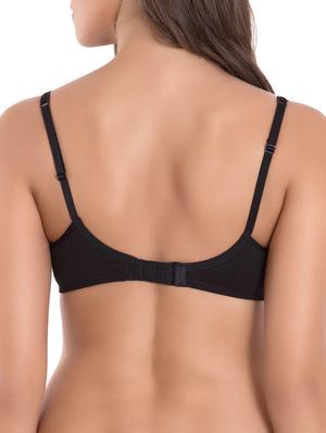 black cotton regular bra - 13084606 - Standard Image - 3