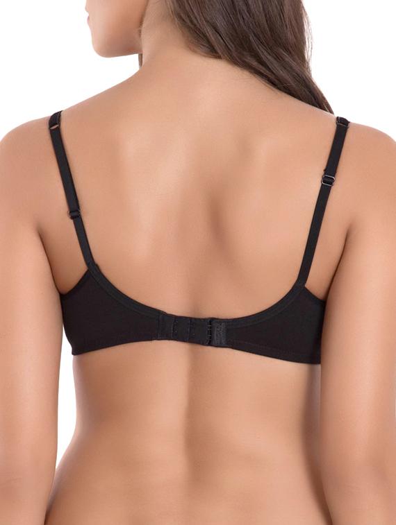 black cotton regular bra - 13084606 - Zoom Image - 3