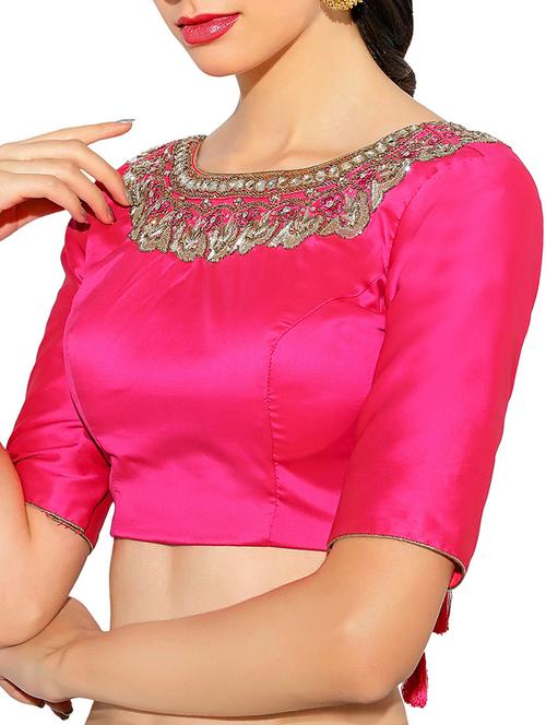 pink silk embroidered blouse - 13087789 - Very Small Image - 1