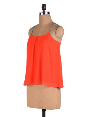 orange poly-georgette spaghetti top - 1308999 - Standard Image - 2