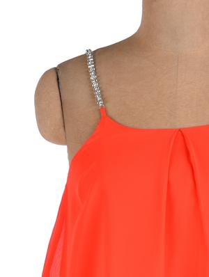 orange poly-georgette spaghetti top - 1308999 - Standard Image - 4