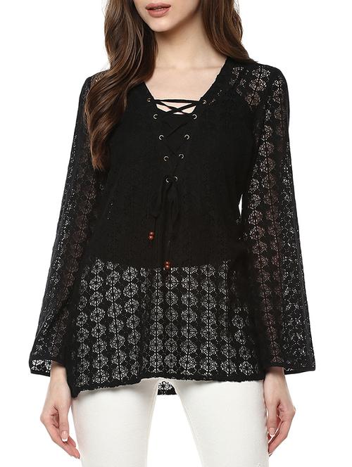 black lace regular top - 13096677 -  Standard Image - 0