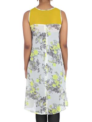 white georgette floral printed kurta - 1310243 - Standard Image - 3