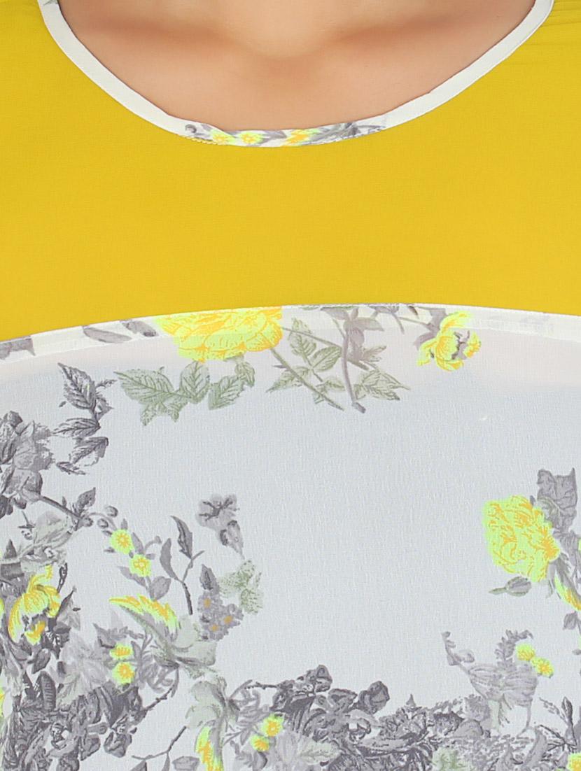 white georgette floral printed kurta - 1310243 - Zoom Image - 4