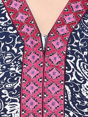blue synthetic straight kurta - 13103848 - Standard Image - 4