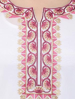 white georgette straight kurti - 13103859 - Standard Image - 4