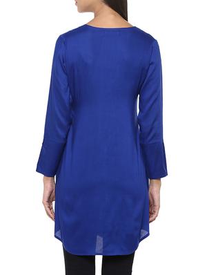 blue rayon a-line kurta - 13103876 - Standard Image - 3