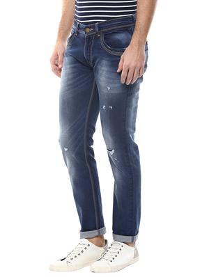 blue light washed ripped denim jeans - 13107678 - Standard Image - 2