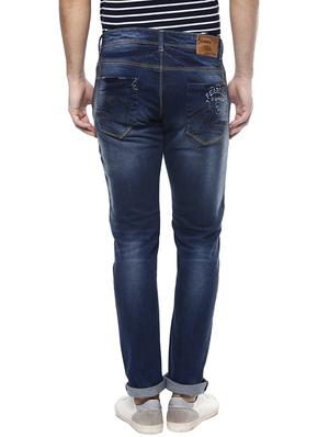 blue light washed ripped denim jeans - 13107678 - Standard Image - 3