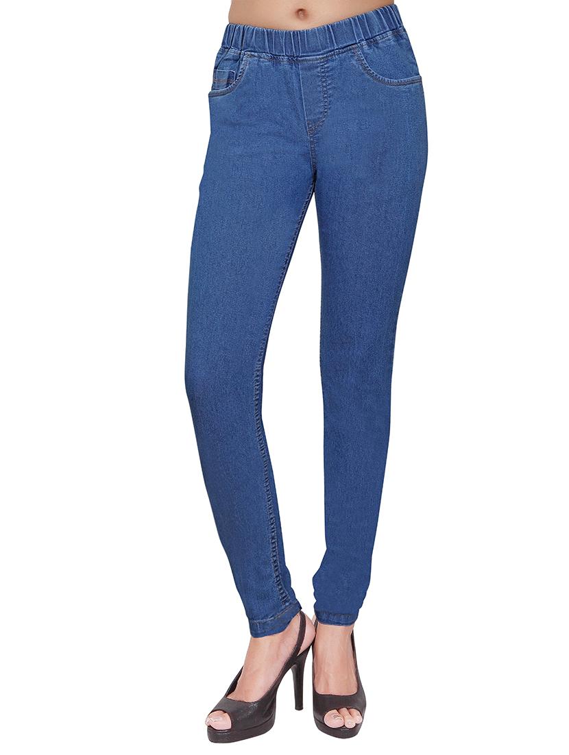 blue denim  jeggings with elasticated waistband