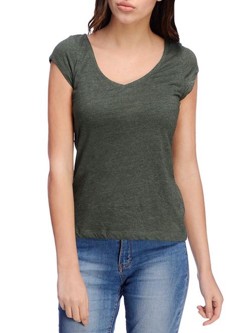 Green solid tee - 13116831 - Standard Image - 1