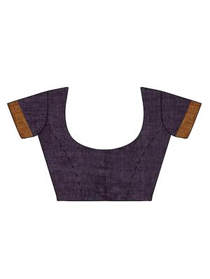 purple cotton pochampalli saree - 13117861 - Standard Image - 2