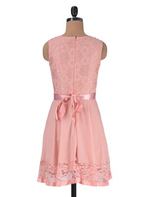 pink lace solid sleeveless dress - 1311787 - Standard Image - 3