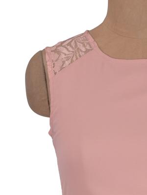 pink lace solid sleeveless dress - 1311787 - Standard Image - 4