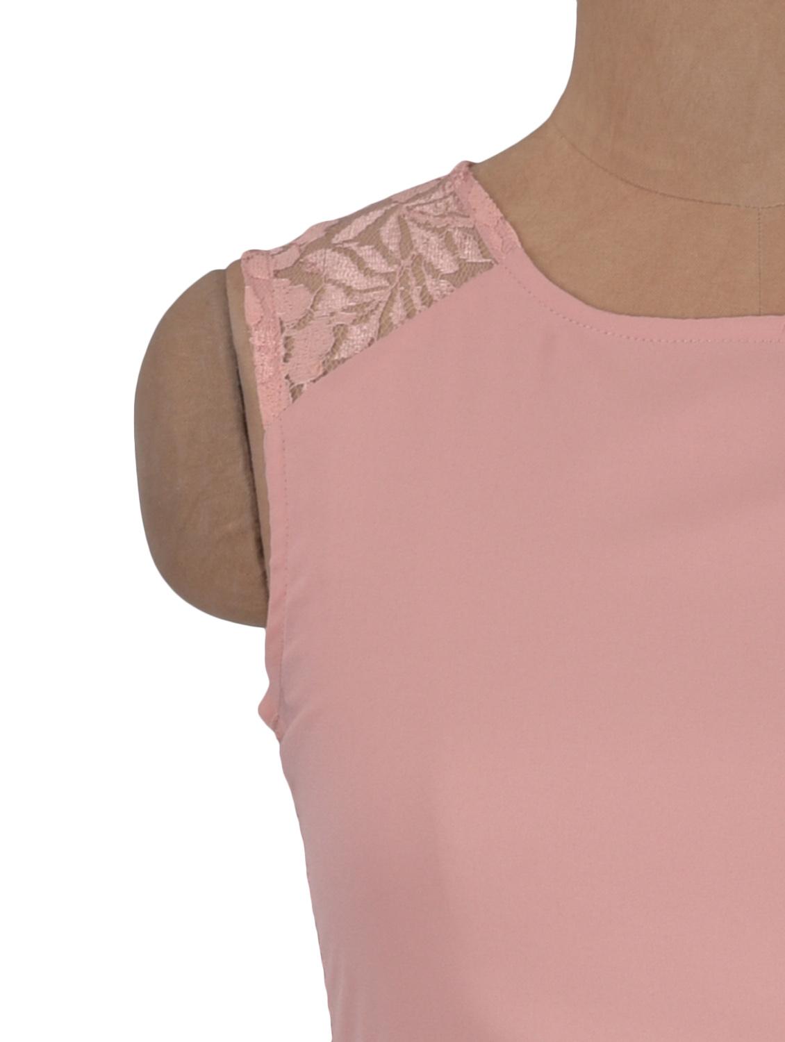 pink lace solid sleeveless dress - 1311787 - Zoom Image - 4