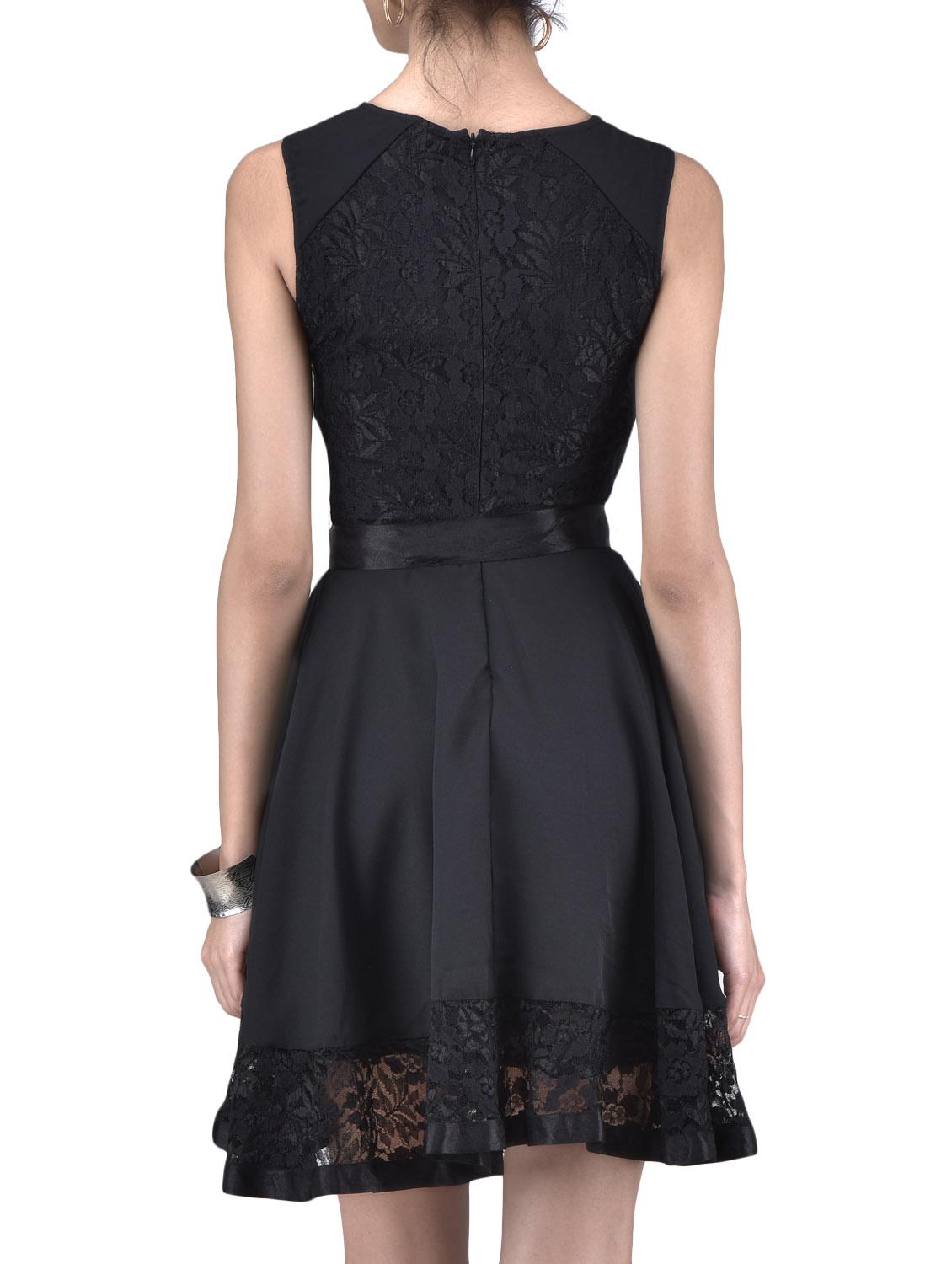 black polyester fit and flare dress - 1311788 - Zoom Image - 3