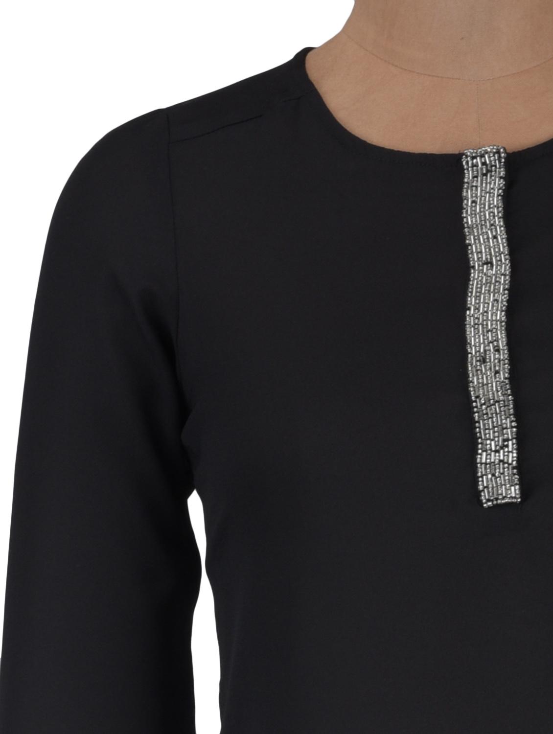 black color color solid long sleeved top - 1311870 - Zoom Image - 4