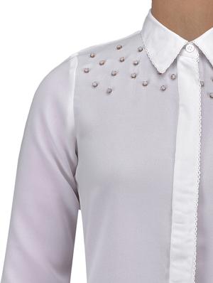 white color solid long sleeved top - 1311872 - Standard Image - 4
