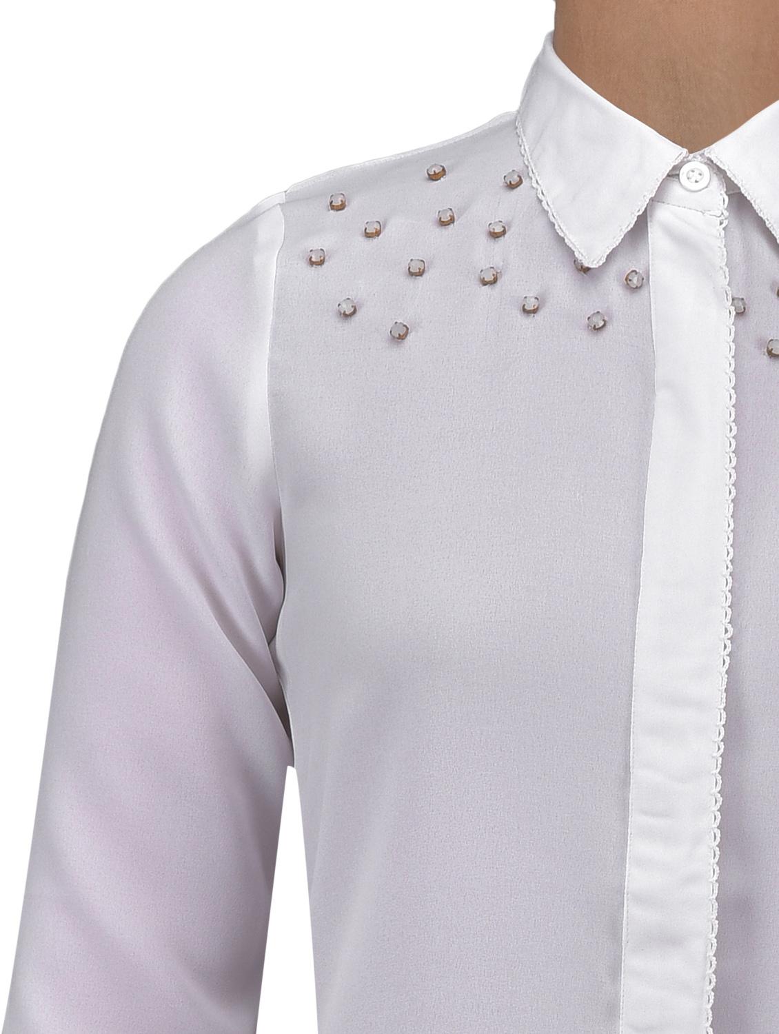 white color solid long sleeved top - 1311872 - Zoom Image - 4