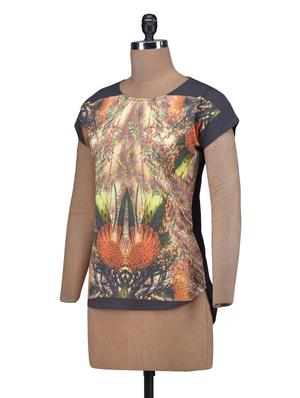 boat neck graphic tee - 1312010 - Standard Image - 2