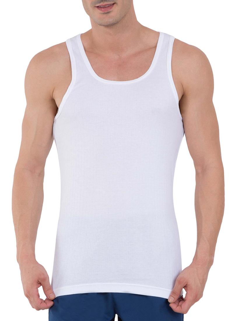 white cotton blend vest - 13120652 - Zoom Image - 1