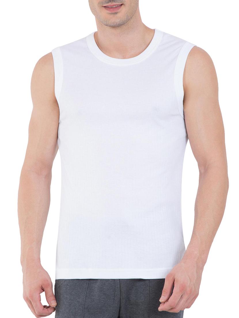 white cotton blend vest - 13120662 - Zoom Image - 1